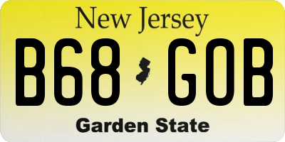 NJ license plate B68GOB