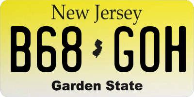 NJ license plate B68GOH