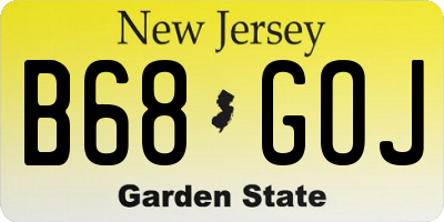 NJ license plate B68GOJ