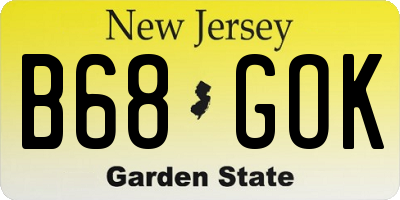 NJ license plate B68GOK