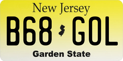 NJ license plate B68GOL