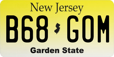 NJ license plate B68GOM