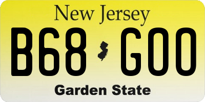 NJ license plate B68GOO