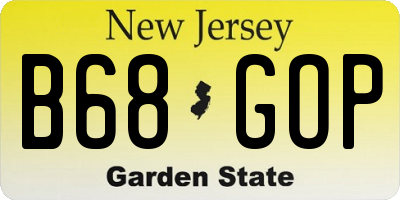 NJ license plate B68GOP