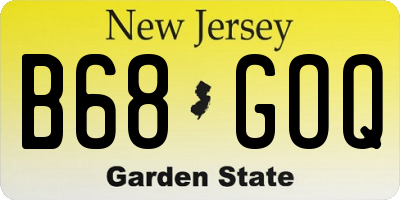 NJ license plate B68GOQ