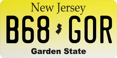 NJ license plate B68GOR