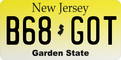 NJ license plate B68GOT