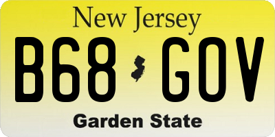 NJ license plate B68GOV