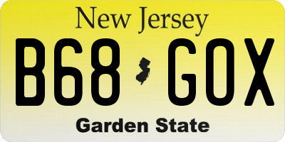 NJ license plate B68GOX