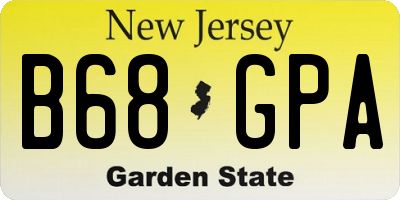 NJ license plate B68GPA