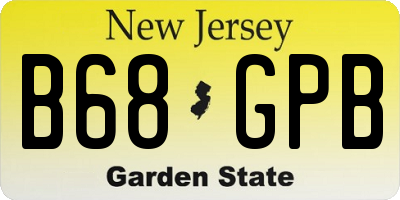 NJ license plate B68GPB