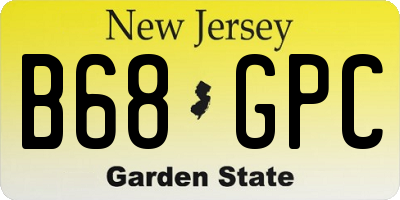 NJ license plate B68GPC