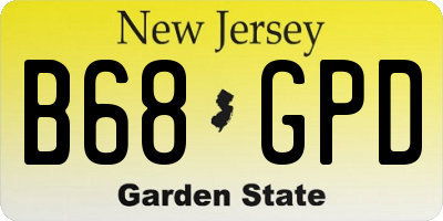 NJ license plate B68GPD