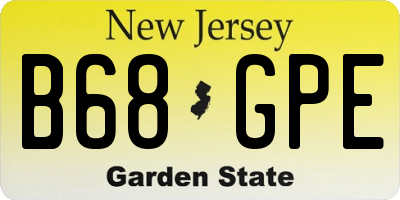 NJ license plate B68GPE
