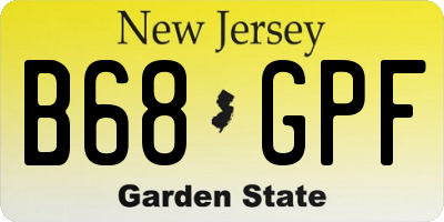 NJ license plate B68GPF