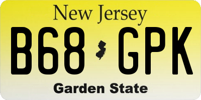 NJ license plate B68GPK