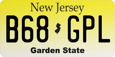 NJ license plate B68GPL