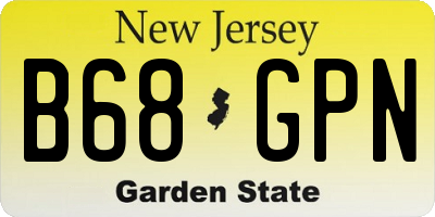 NJ license plate B68GPN