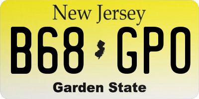 NJ license plate B68GPO