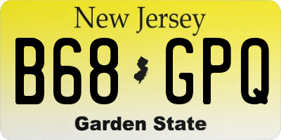 NJ license plate B68GPQ