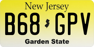 NJ license plate B68GPV