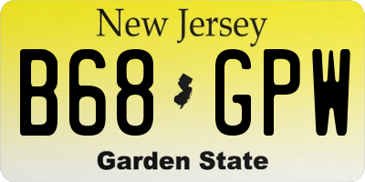 NJ license plate B68GPW