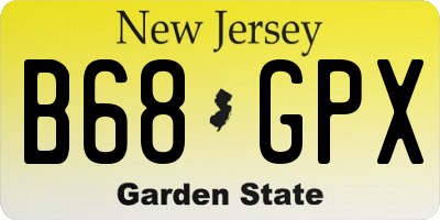 NJ license plate B68GPX