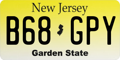 NJ license plate B68GPY