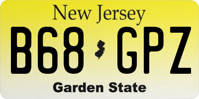 NJ license plate B68GPZ