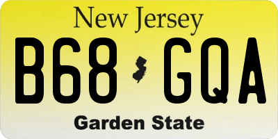 NJ license plate B68GQA
