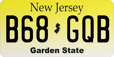 NJ license plate B68GQB