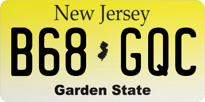 NJ license plate B68GQC