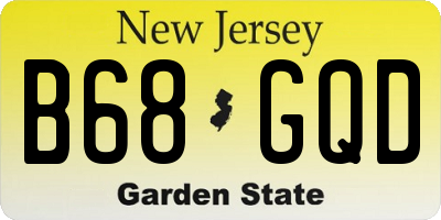 NJ license plate B68GQD