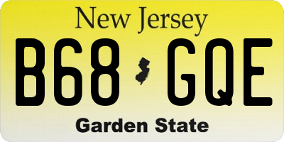 NJ license plate B68GQE