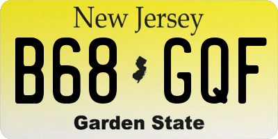 NJ license plate B68GQF