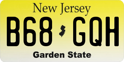 NJ license plate B68GQH