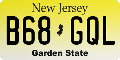 NJ license plate B68GQL
