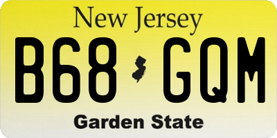 NJ license plate B68GQM
