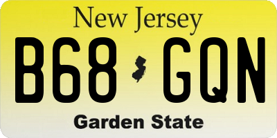 NJ license plate B68GQN