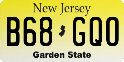 NJ license plate B68GQO