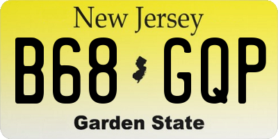 NJ license plate B68GQP