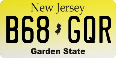 NJ license plate B68GQR