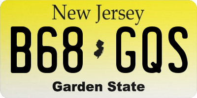NJ license plate B68GQS