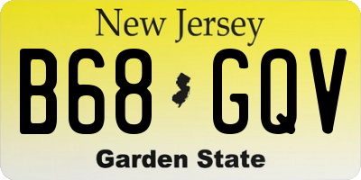 NJ license plate B68GQV
