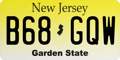 NJ license plate B68GQW