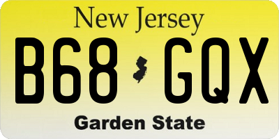 NJ license plate B68GQX