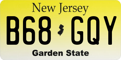 NJ license plate B68GQY