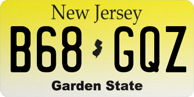 NJ license plate B68GQZ