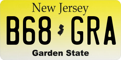 NJ license plate B68GRA