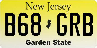 NJ license plate B68GRB